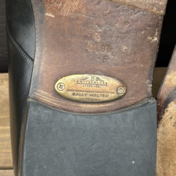 Bally Men’s US 9.5 F Black Leather Lace-up Oxford Cap Toe Dress Shoes Preppy EUC - Picture 4 of 9